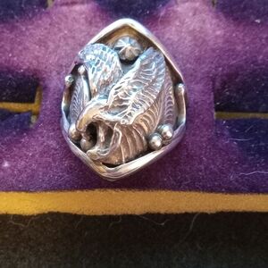 Mens NAVAJO sterling Silver Eagle Ring Size 12